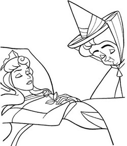 coloriage la belle au bois dormant et une bonne fÃ©e